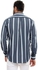 Ted Marchel Striped Buttoned Full Sleeves Shirt - Navy Blue & White