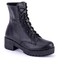 High quality zipper leather half boot BLACK-B-3