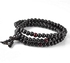 Fashion Buddhist Buddha Meditation Sandalwood 108 Prayer Bead 6mm Mala Bracelet Necklace-Black