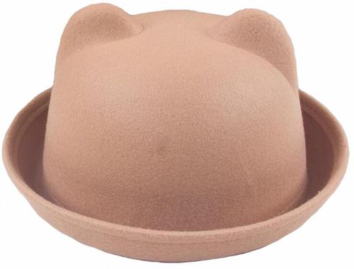 Women's Accessories Cashmere Wool Dome Cap Cat Ear Top Hat