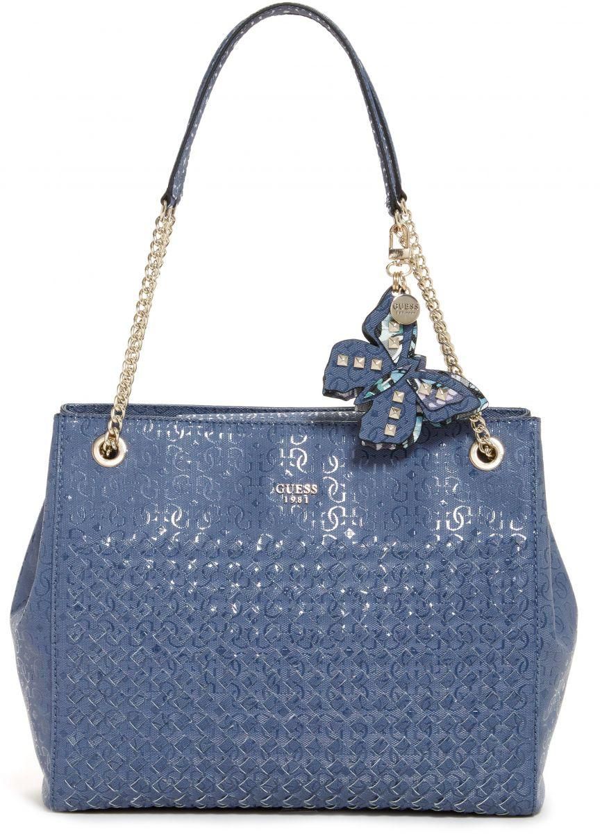 Guess Shopper Bag for Women - Leather, Indigo - SG668609