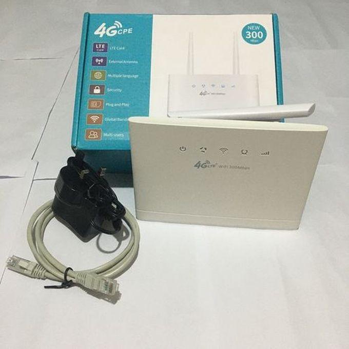 4G LTE Universal 300Mbps High Speed Indoor CPE Router With 2 Antennas & LAN Port For All Networks