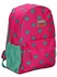 Coral High Kids Two Compartment Small Nest Backpack -Neon Pink Sea Green Heart Pattern