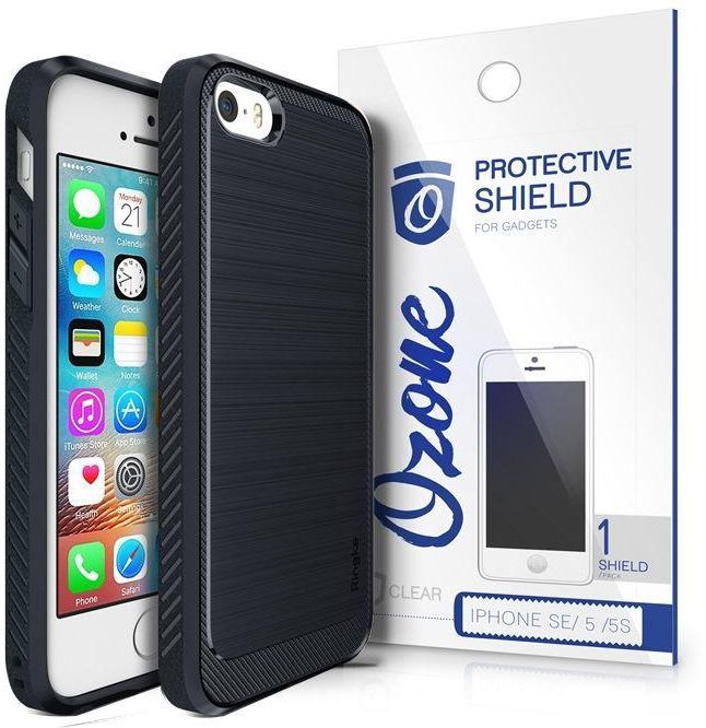 Rearth Ringke Onyx Case Cover With Ozone Screen Guard for Apple iPhone SE/5/5s -Midnight Navy