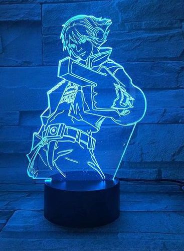 Multicolour 3D Anime LED Night Light Battery Powered Desk Lamp League of Hero Ahri Lore The Nine Tailed Fox Yasuo Li Qing Izeril Timo League of Legends Items