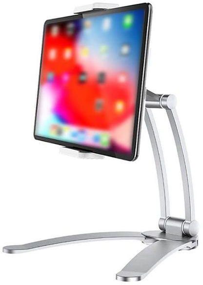 Stand IPad & Mobile For Desktop & Wall Foldable 360 Degree – B15 – Silver