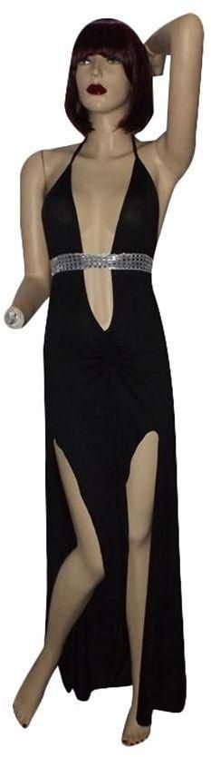 Lingerie Dress For Women - Black And Silver, Free Size