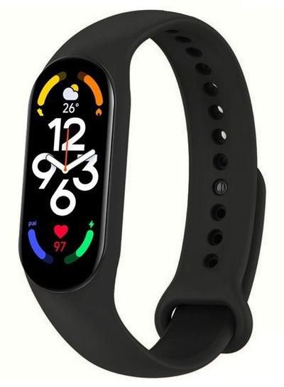 Xiaomi Mi Band 7 Replacement Strap Soft Silicone Watch Band Sport Wristband Bracelet Compatible with Mi Band 7 Smart Fitness Tracker 2022 Release Black