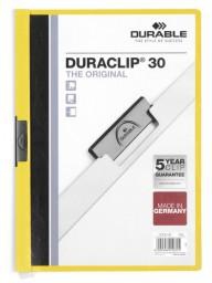 Durable 2200 DuraClip File, A4, 30 Sheets, Yellow