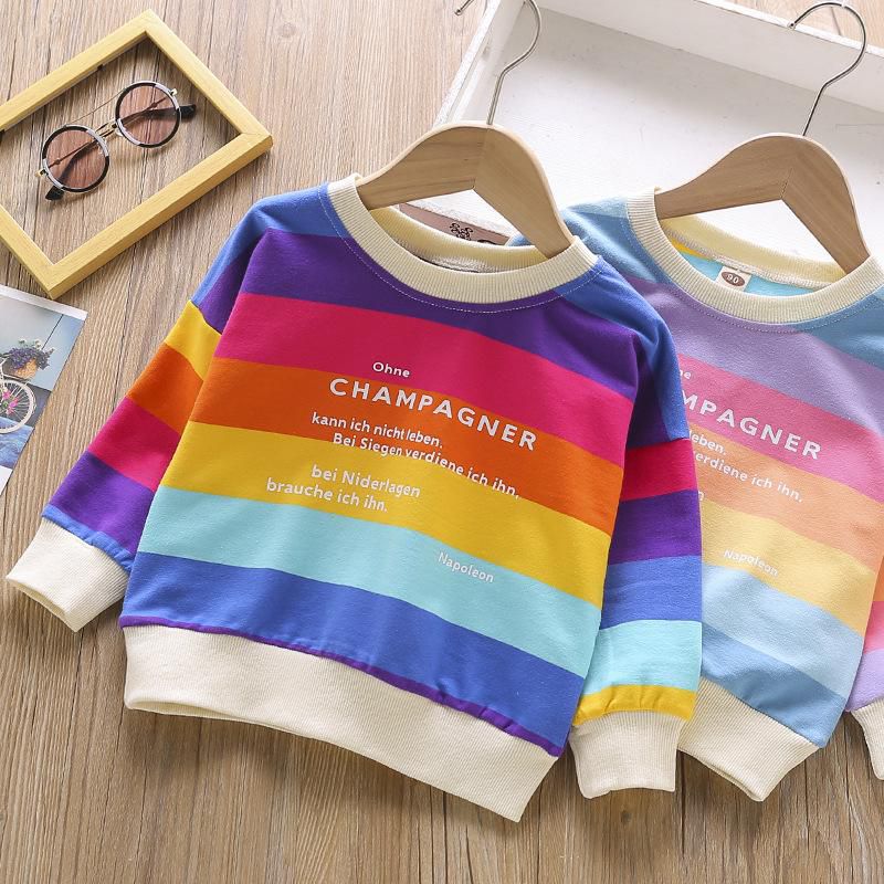 Koolkidzstore Girls Long Sleeve Rainbow Design Sweater - 1 Size (2 Colors)