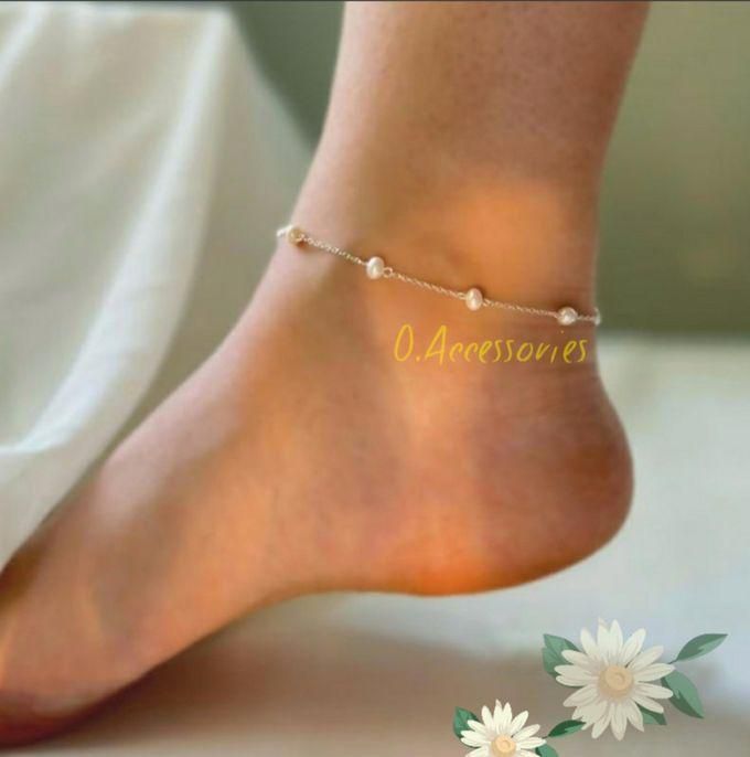 O Accessories Anklet Chains Silver Chains ,metal ,white Pearls