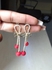 Classy Gold coated earrings - Red