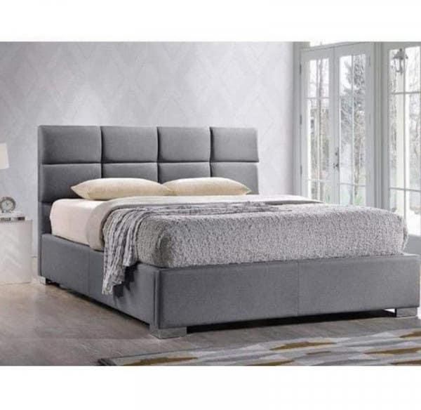 Get Counter & Beech Wood Bed, 195×120×120 cm, Single Size - Grey with Connected Spring Mattress, 25×120×195 cm - White with best offers | Raneen.com