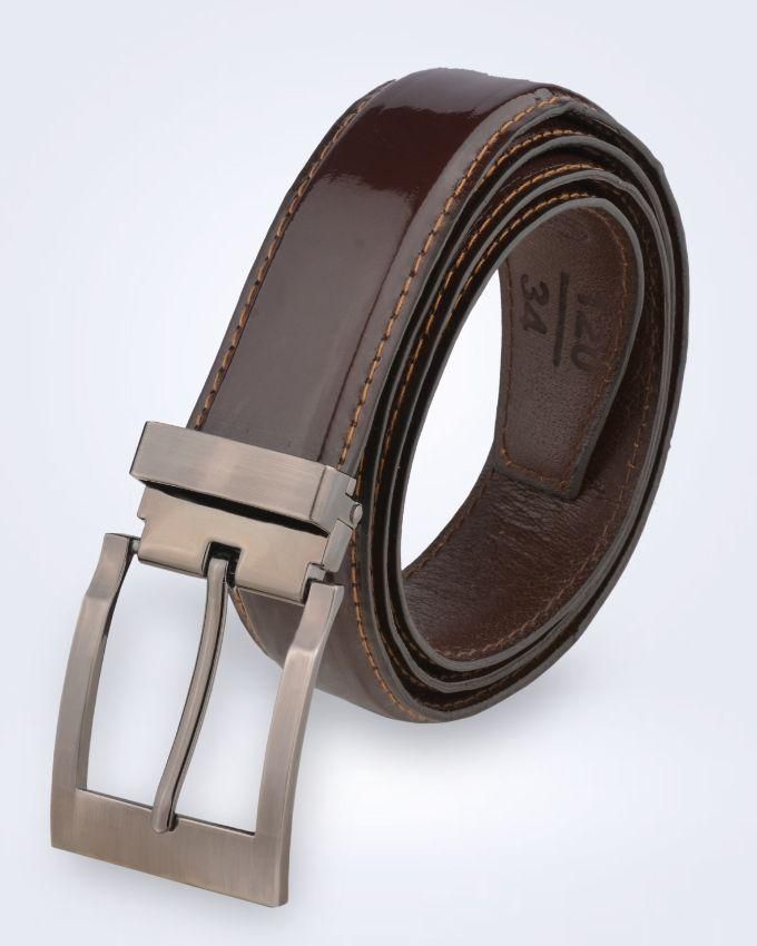 Classic Leather Belt Verneh Men - Dark Brown