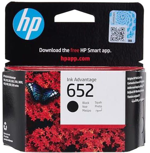 HP 652 Black Original Ink Cartridge [F6V25AE] | Works with HP DeskJet 3787, 3789, 3835, 4535 Printers