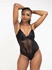Intimates Kenya High Quality Lace Splicing Sexy Bodysuit With Underwire - Black