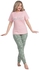 Leco Summer Cotton Pajama For Women - Pink & Green