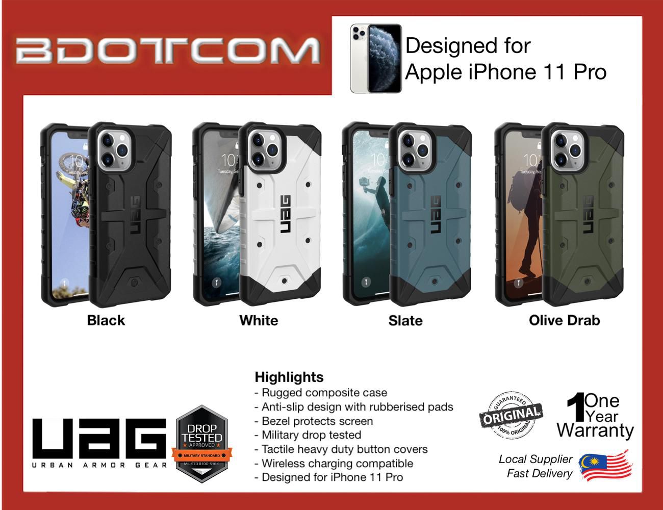 UAG Pathfinder Series Protective Case for Apple iPhone 11 Pro (4 Colors)