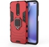 Case For Xiaomi Redmi K30 , - Brushed Dual Protection Shockproof Heavy Duty Cover With Metal Ring - Red
