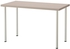 LINNMON / ADILS Table, geometric beige, white, 120x60 cm