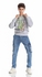 Ktk Gray Hooded Sweatshirt With Print For Boys