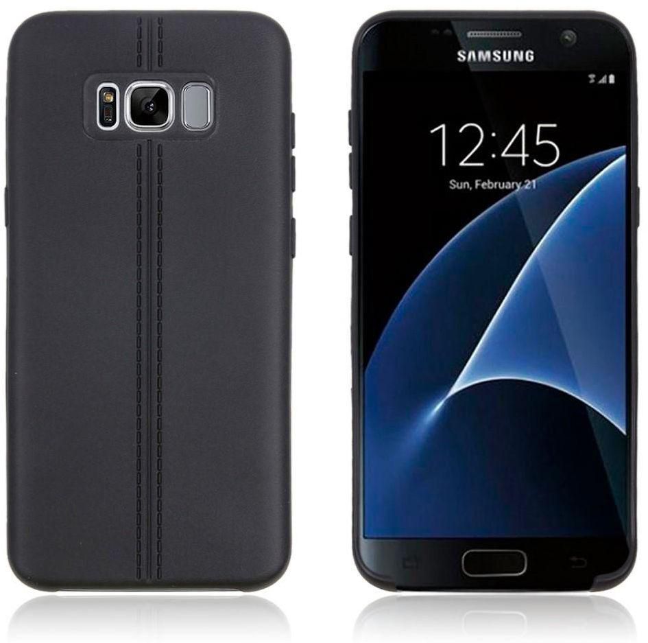 For Samsung Galaxy S8 SM-G950 - Double Lines Soft TPU Back Case - Black