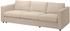 VIMLE Cover for 3-seat sofa-bed - Hallarp beige