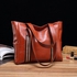 Fashion Large And Simple Casual Women's Tote Bag. BROWN