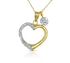 Vera Perla 18K Solid Gold 0.07Cts Genuine Diamonds Heart and Solitaire Necklace