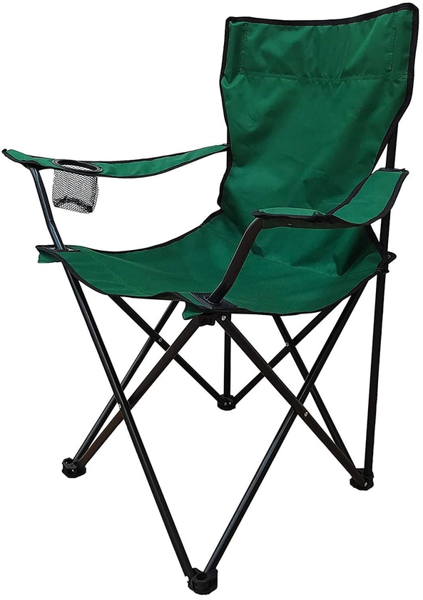 ALSAQER-Camping Chair/Picnic chair/Out Door Chair  Hand Support with Cup Holder with Carry Bag(Green)