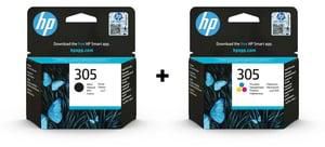 HP 305 Ink Cartridge Black + 305 Inkjet Cartridge Tri-Color Bundle