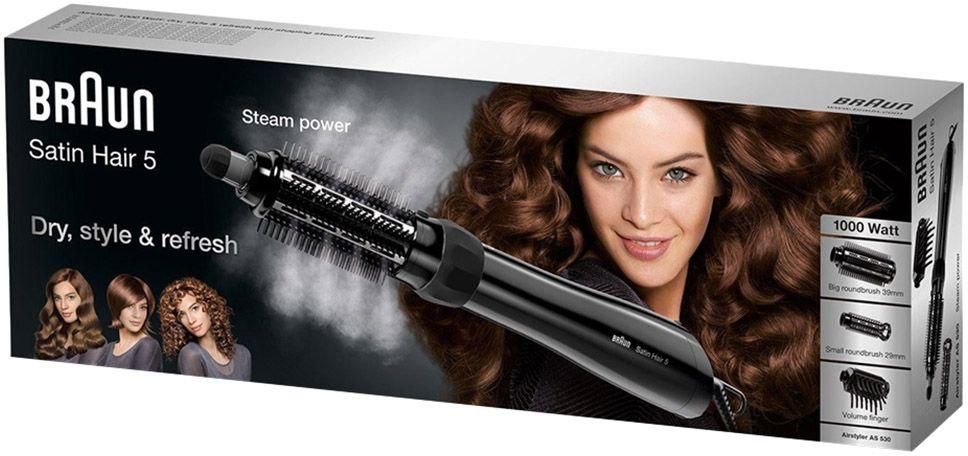 Braun - Satin Hair 5 AS530 Airstyler with 3 Attachments - Black- Babystore.ae