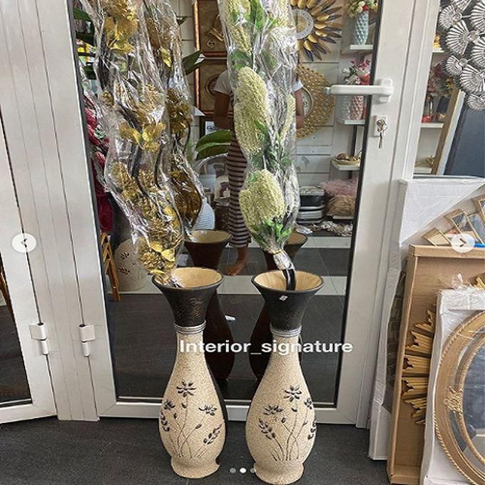 Sandy Wood Floor Flower Vase Large Size