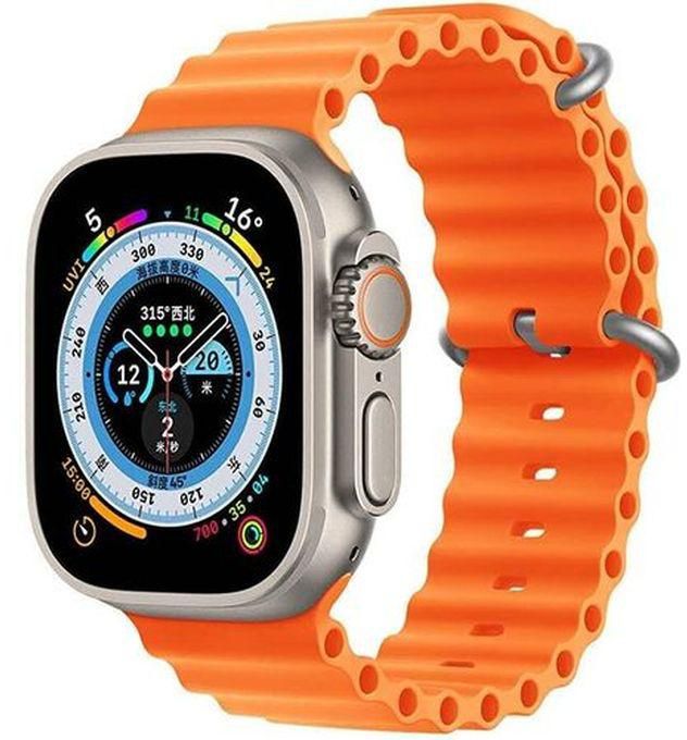 ساعة ذكية X8 الترا ماكس بسوار اوشن بلون برتقالي ، 49 ملم، 2.2 بوصة، تدعم نظام iOS واندرويد وتقنية الاتصال قريب المدى ومراقبة درجة الحرارة والمكالمات عبر البلوتوث