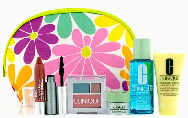 Clinique - Travel Sets Travel Set: Eye Makeup Solvent + DDML Plus + Repairwear Eye Cream + Shadow Duo & Blush + Mascara + Chubby Stick #01 + Bag