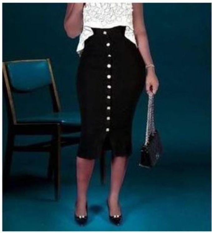 Fashion Ladies Bodycon Skirt-Black
