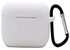 جراب واقٍ غطاء جلد مع سلسلة مفاتيح وقفل لأجهزة Apple Airpods 3 جراب للنساء والرجال أبيض
