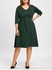 Plus Size Knot V Neck Midi Jersey Dress - Blackish Green - 6xl