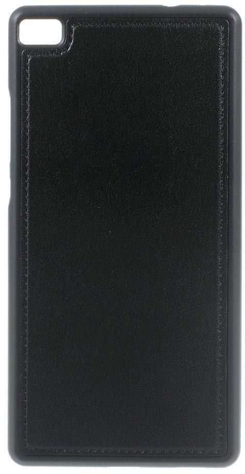 Leather Coated TPU Case for Huawei Ascend P8 - Black