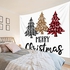 HVEST Merry Christmas Tapestry Black White Plaid Xmas Tree on White Background Tapestries New Year Indie Room Decor Wall Hanging Blacket for Bedroom Living Room Dorm Party Decor,80x60 inch