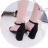 Fashion Women's Shoes Sandals Frosted Middle Heel Solid Color Chunky Heel
