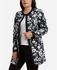 Bella Donna Linen Jacket With Black Blue And White Floral Print-Black