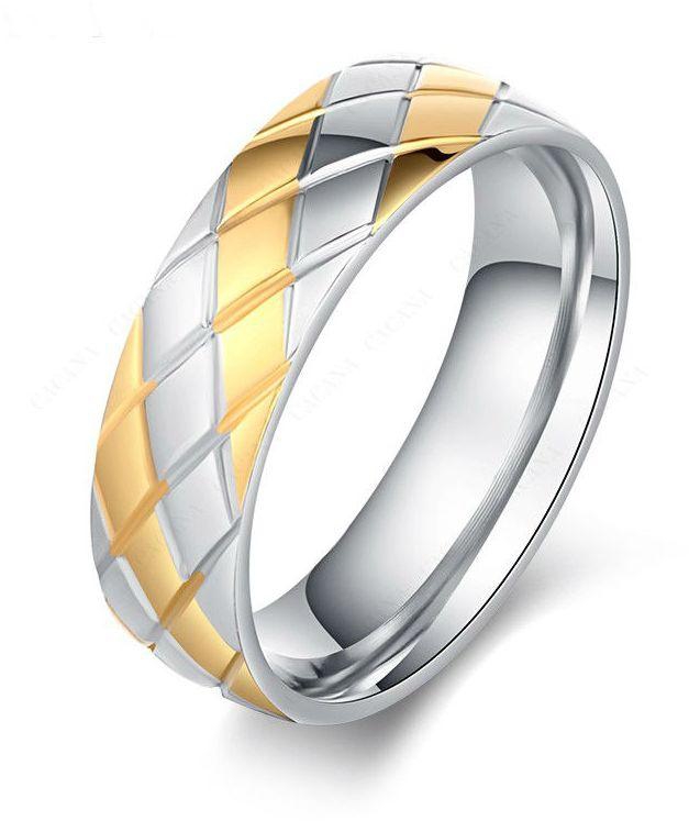 خاتم ذبلة  نسائي فضة ٩٢٥ مطلي بالذهب عيار ١٨ ‫(مقاس  7 ) NO.R74