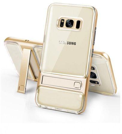 Generic Elegance Sieres TPU / PC Kickstand Mobile Phone Case - For Samsung Galaxy S8 Plus SM-G955 – Gold