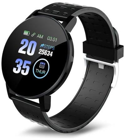 119plus 1.3in Waterproof Smart Watch أسود