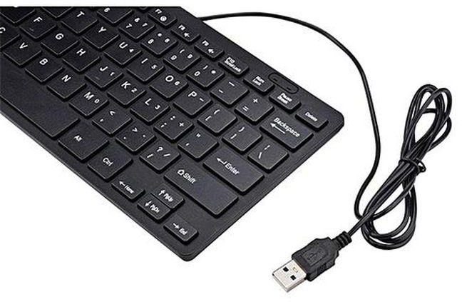 Fusojkh Super Slim USB 2.0 Mini Multimedia Wired Keyboard 78 Keys For Notebook PC