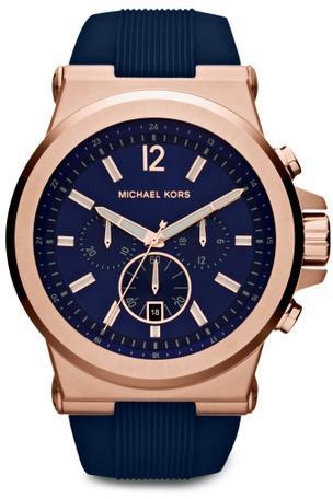 Michael Kors MK8295 Men's Silicone Watch Dylan (Navy Dial/Rose Gold)