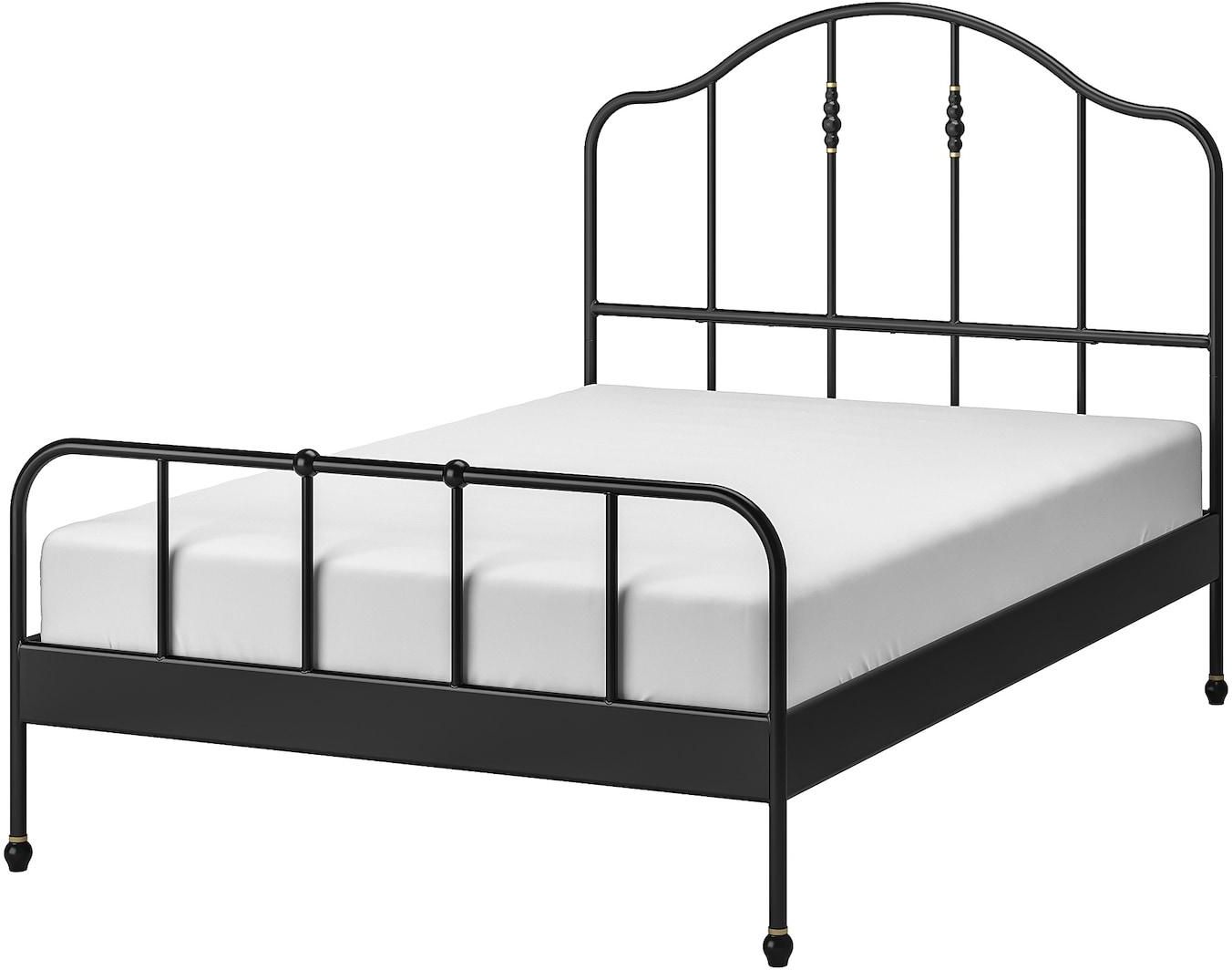 SAGSTUA Bed frame - black/Lönset 140x200 cm