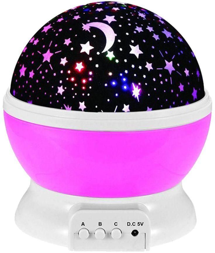 Generic Star And Moon Rotating Projector Night Lamp Black/White/Purple 13X13X14.5cm