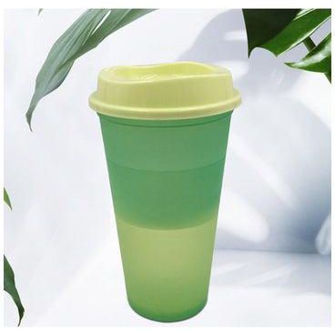 زجاجة مياه شرب بتصميم مبتكر أخضر/أصفر